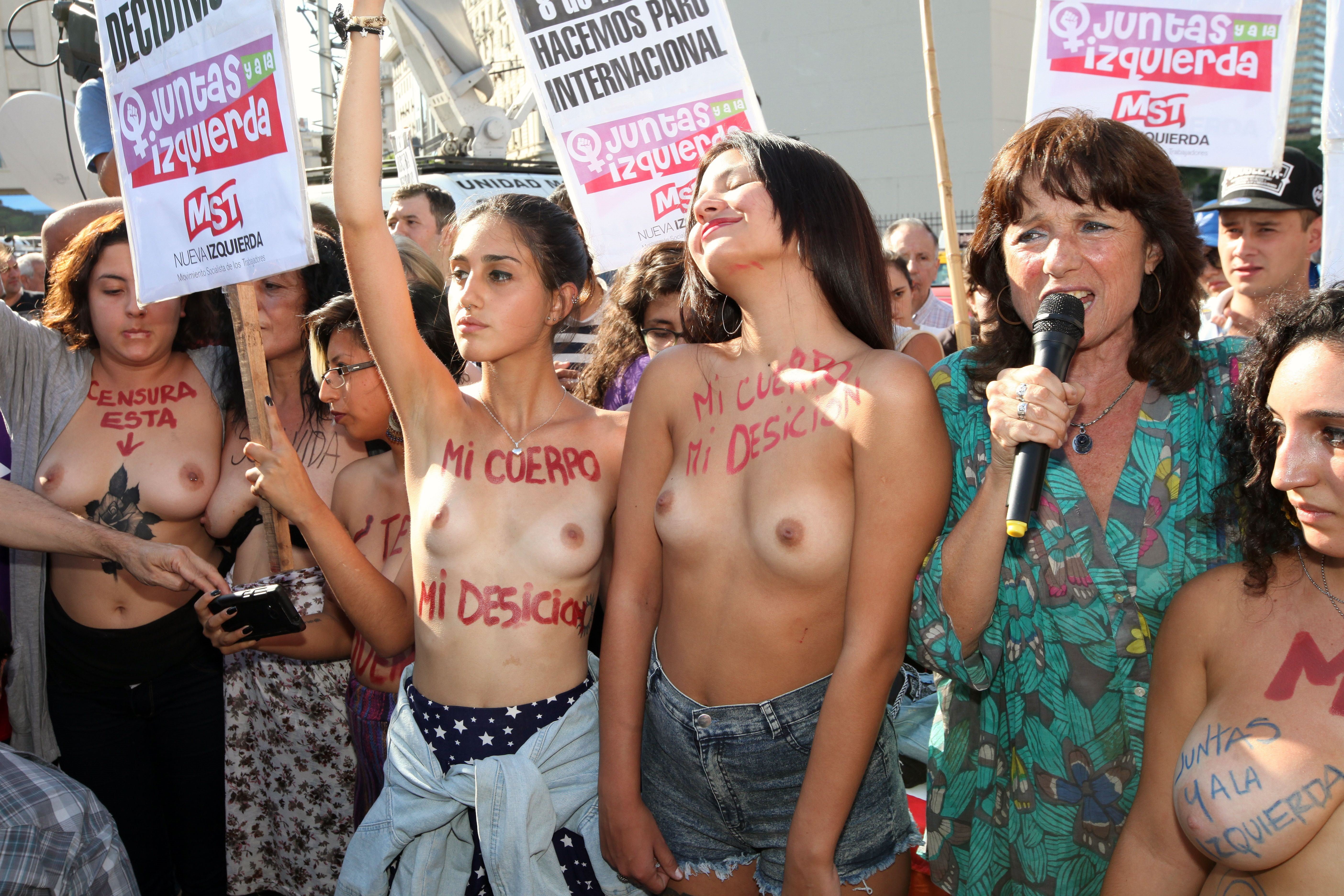 Protesting nude