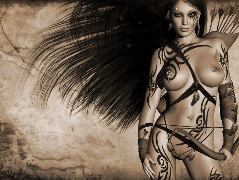 Голые амазонки сражаются