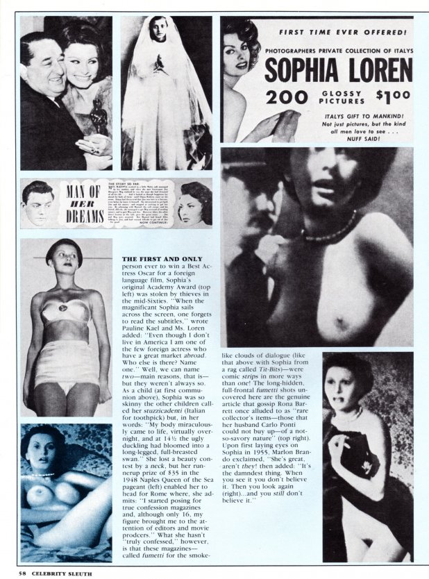 Софи Лорен во время эротической фотосессии