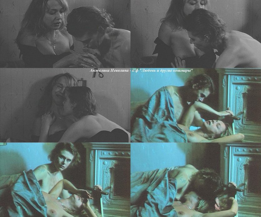 Голая брюнетка на кровати