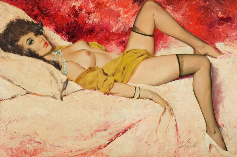 Голые женщины в очках ретро