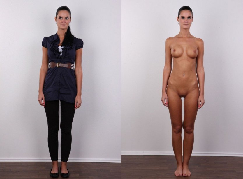 Женщина одетая и раздетая