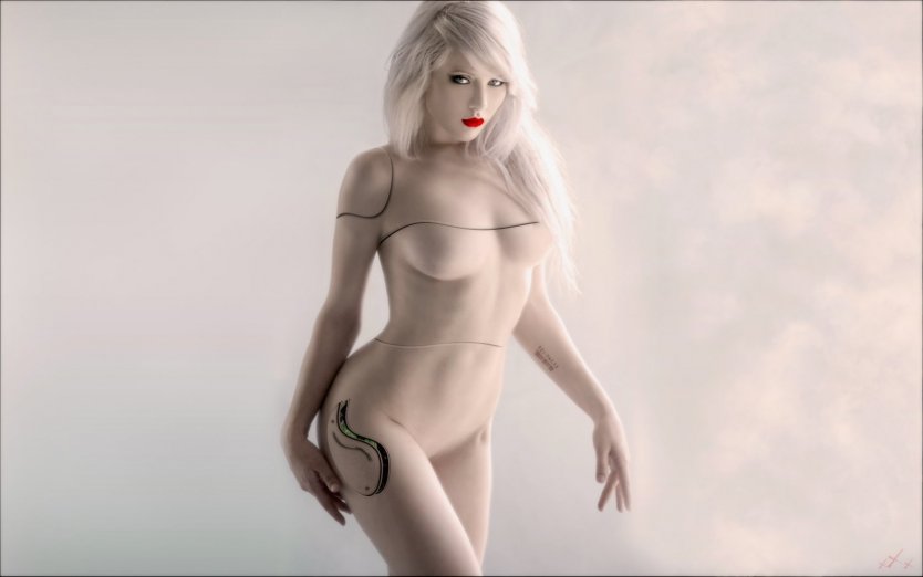 Голые женщины с белыми волосами