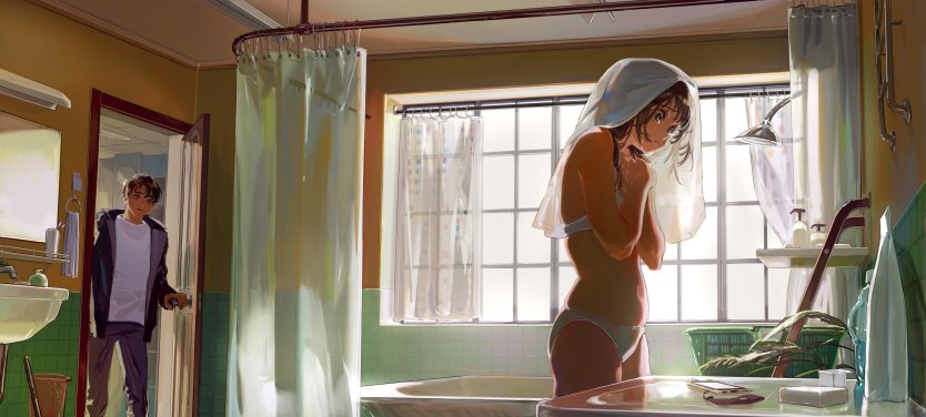 Девушка переодевается в комнате