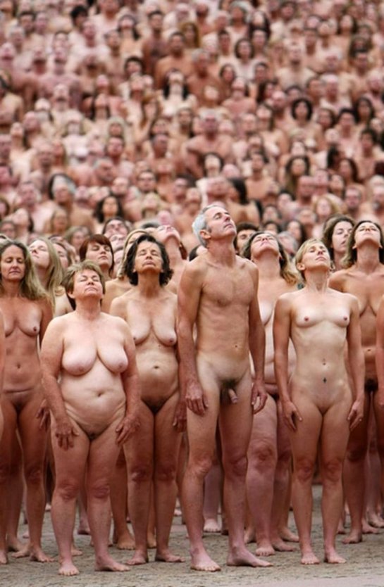 Spencer Tunick naked people на съемках