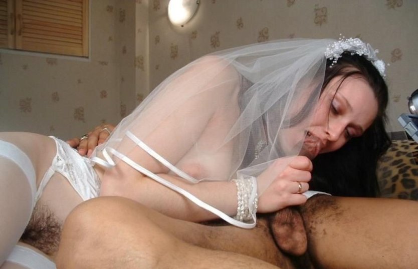 Отсос в свадебном платье