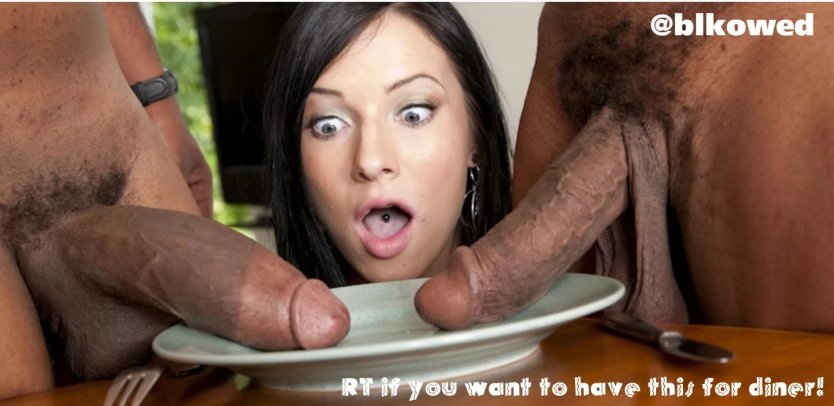 Девушка в шоке от огромного черного члена