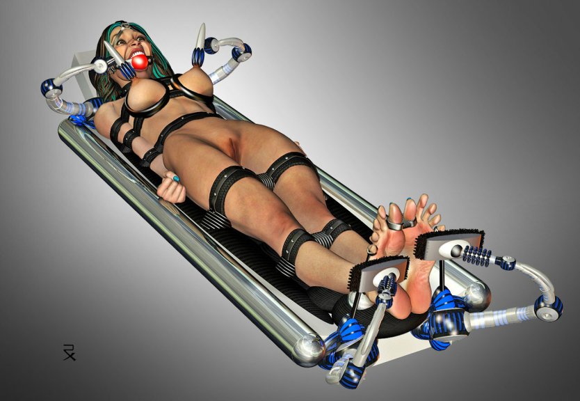 Бондаж связанная в станке