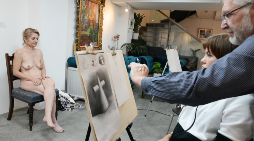Голые натурщики и художники
