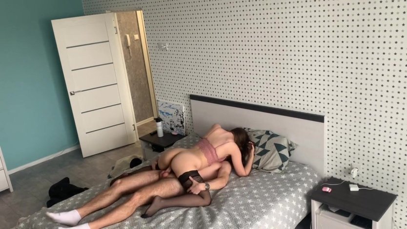 Voyeur-House Sina, Jules and roomate 4some sex in the Bedroom