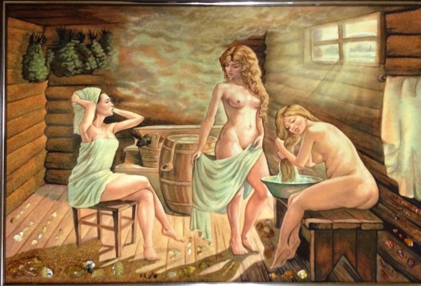 Голые девки в бане на Руси