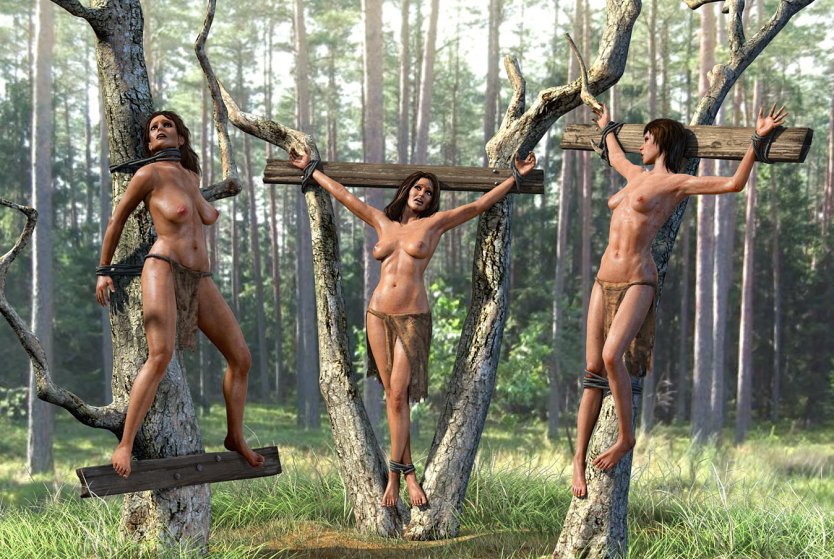 Голая женщина пленница