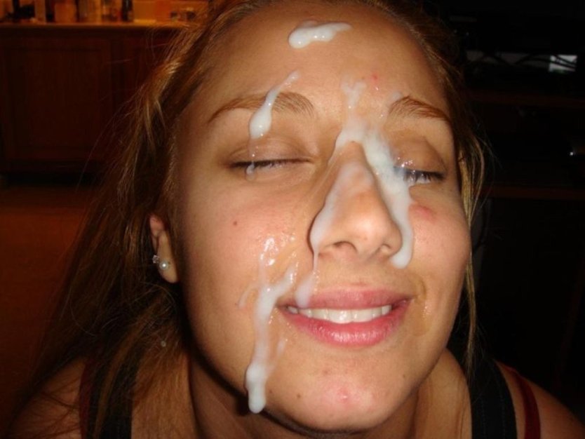 Обкончанное лицо домашнее