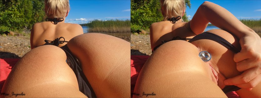 Девушки в бикини с анальной пробкой