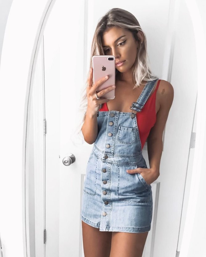 Джинсовый комбинезон женский