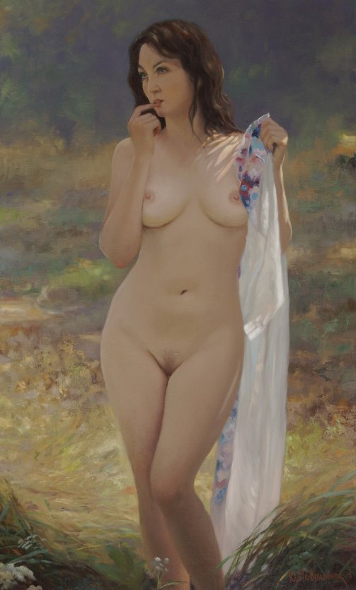 Обнаженка живопись на природе
