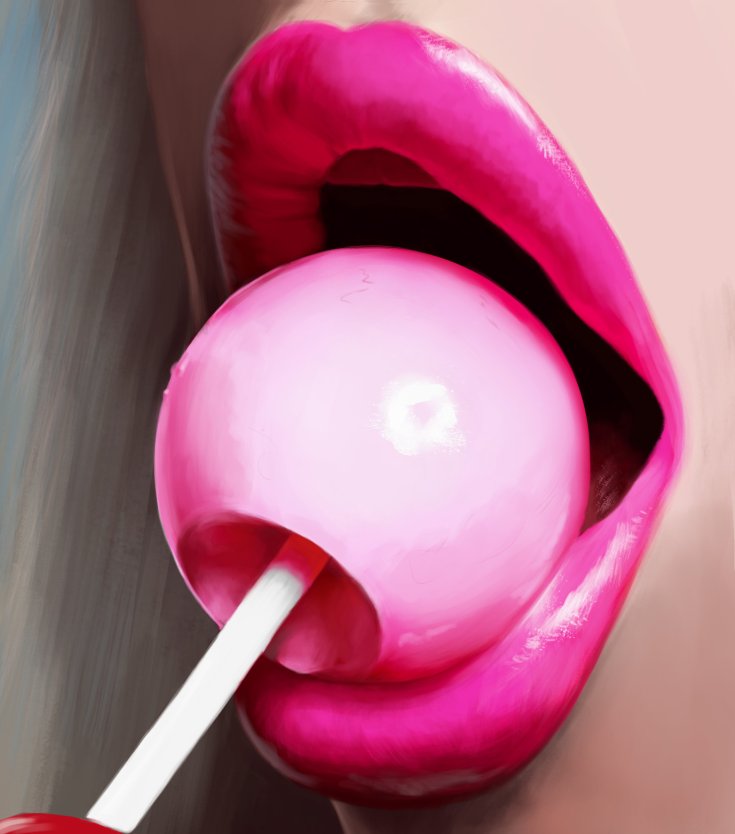 Губы с чупачупсом